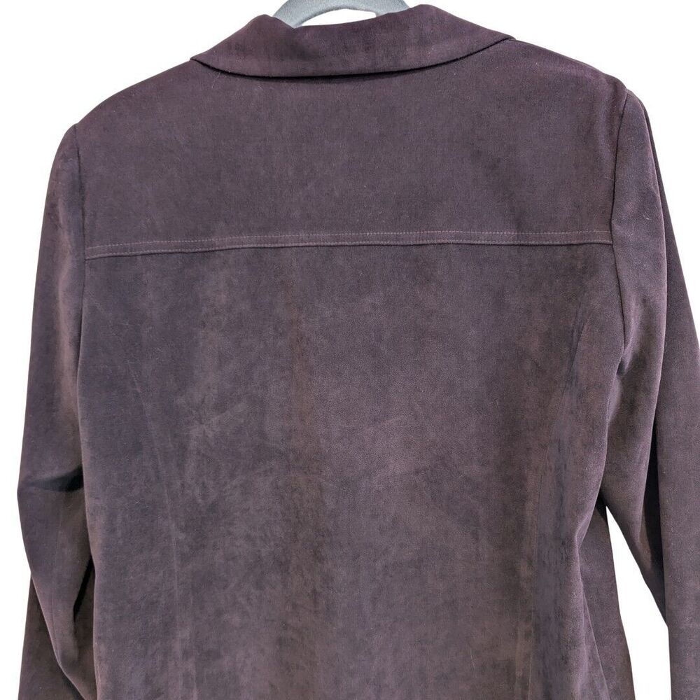 Worthington Burgundy‎ Velvet Velour Button Blazer Jacket Women Size 8P - Picture 6 of 11